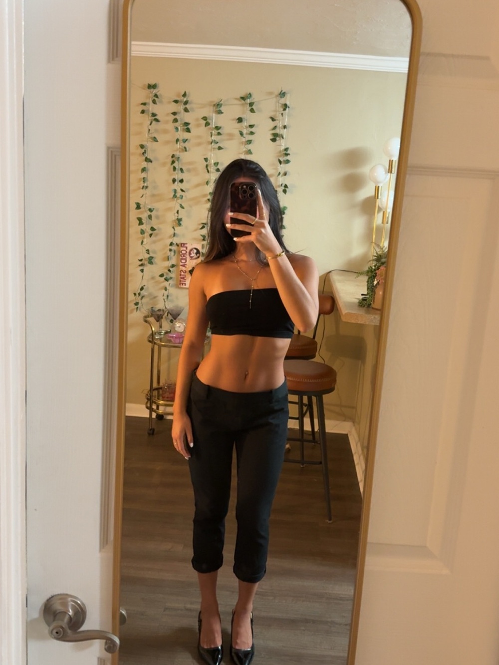 JCREW Black Cropped Straight-Leg Pants for Women